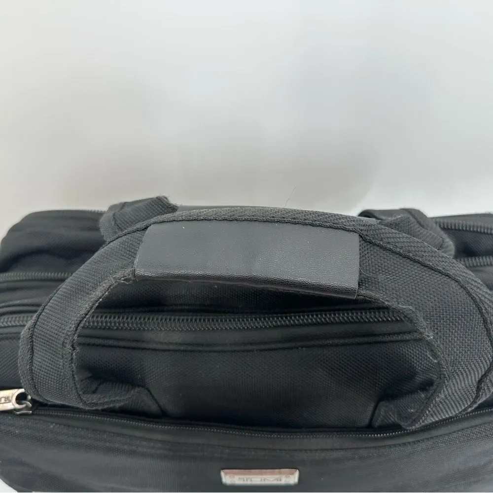 Tumi Organizer Portfolio Briefcase Laptop Bag Black Travel Bag Flawed